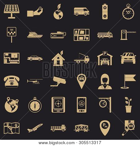 Aeronavigation Icons Set. Simple Set Of 36 Aeronavigation Vector Icons For Web For Any Design