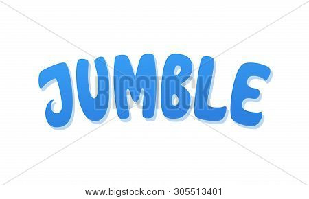 Jumble Vector Lettering. Handwritten Text Label. Freehand Typography Design