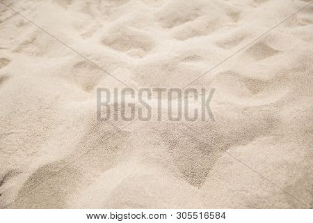 Fine Beach Sand In The Summerbackground With Copy Space And Visible Sand Texture.