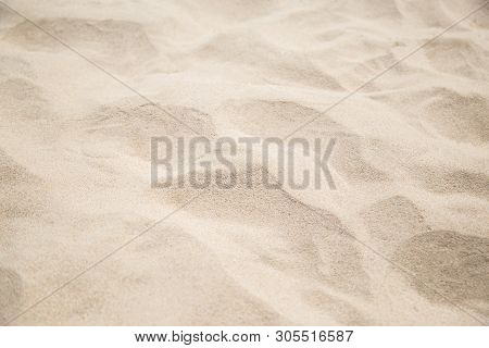 Fine Beach Sand In The Summerbackground With Copy Space And Visible Sand Texture.