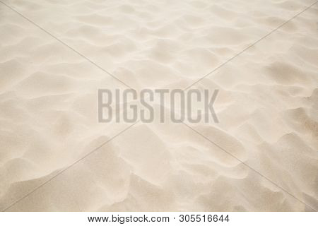 Fine Beach Sand In The Summerbackground With Copy Space And Visible Sand Texture.