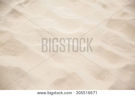 Fine Beach Sand In The Summerbackground With Copy Space And Visible Sand Texture.