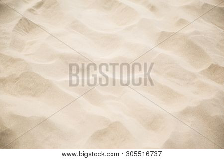 Fine Beach Sand In The Summerbackground With Copy Space And Visible Sand Texture.