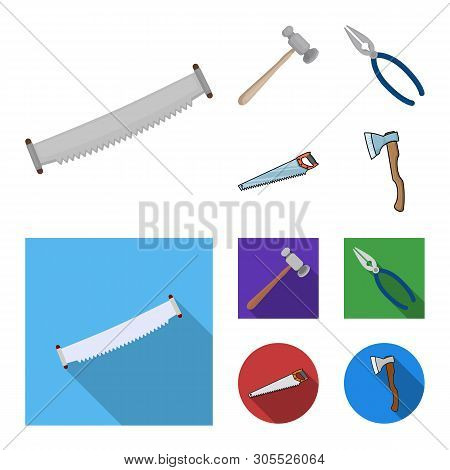 Isolated Object Of Tool And Construction Icon. Collection Of Tool And Carpentry Vector Icon For Stoc