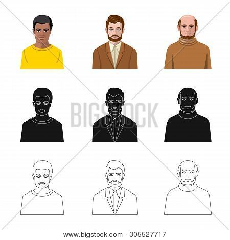 Vector Illustration Of Hairstyle And Profession  Icon. Set Of Hairstyle And Character  Stock Vector 