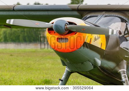 Balashikha, Moscow Region, Russia - May 25, 2019: German Light Transport Aircraft Dornier Do-27a Ra-