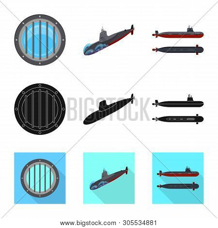 Vector Design Of War  And Ship Icon. Set Of War  And Fleet Vector Icon For Stock.