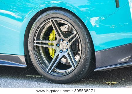 Bedford, Bedfordshire, Uk June 2 2019. Fragment Of Nissan Gtr