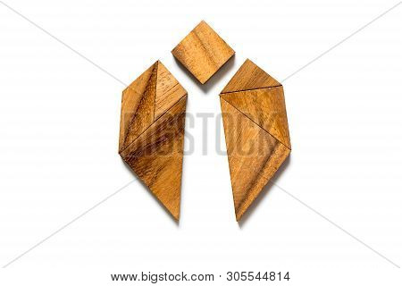 Wood Tangram In Bug Or Beetle Shape On White Background
