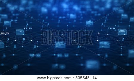 Big Data Visualization Concept. Machine Learning Algorithms. Analysis Of Information. Technology Dat