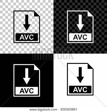 Avc File Document Icon. Download Avc Button Icon Isolated On Black, White And Transparent Background