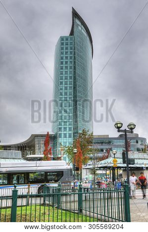 Surrey, British Columbia/canada - October 22: A Skyscraper In Surrey, British Columbia. Surrey Is A 