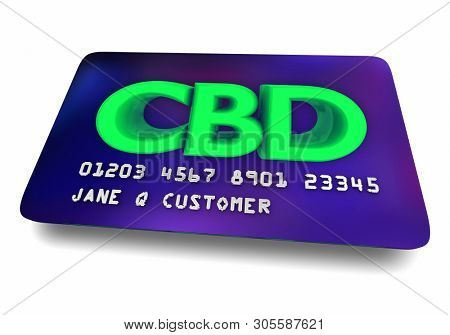 CBD Cannabidiol Marijuana Cannabis Credit Card Loyalty Member 3d Illustration