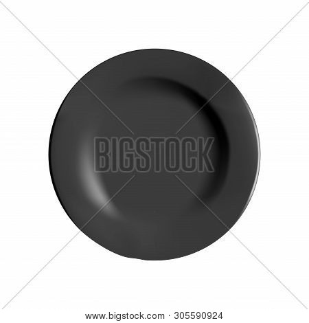 Empty White Plate Isolated On White Background. Vector Illustration.