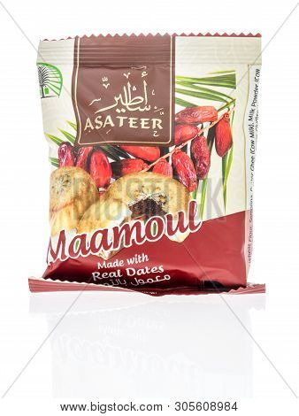 Winneconne, Wi - 16 May 2019 : A Package Of Asateer Maamoul Cookie On An Isolated Background