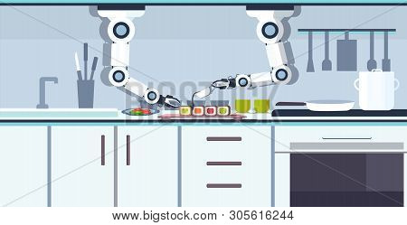 Smart Handy Chef Robot Preparing Sushi Robotic Assistant Innovation Technology Artificial Intelligen