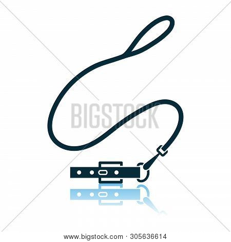 Dog Lead Icon. Shadow Reflection Design. Vector Illustration.