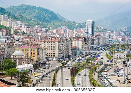 Giresun, Turkey - May 6, 2017. Aerial View Of City Giresun By Black Sea, Asia