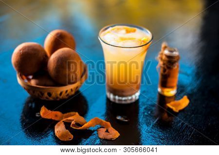 Ramadan Drink Or Ramazan Drink Also A Summer Drink On Wooden Surface I.e. Chikoo Shake Or Chikoo Fal