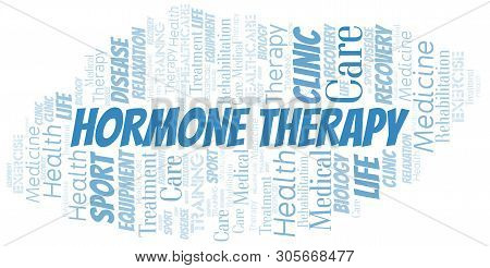 Hormone Therapy Word Cloud. Wordcloud Made With Text Only.