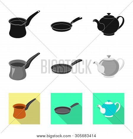 Vector Design Of Kitchen And Cook Symbol. Set Of Kitchen And Appliance Vector Icon For Stock.