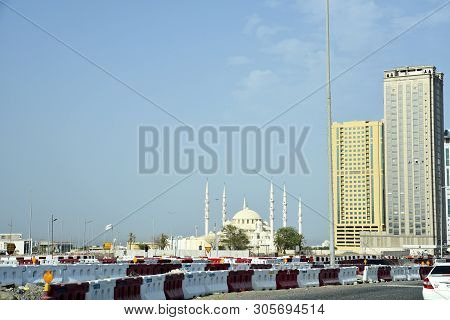 Grand Sheikh Zayed Mosque, Fujairah, United Arab Emirates, June 4, 2019. View Of The Mosque In The D