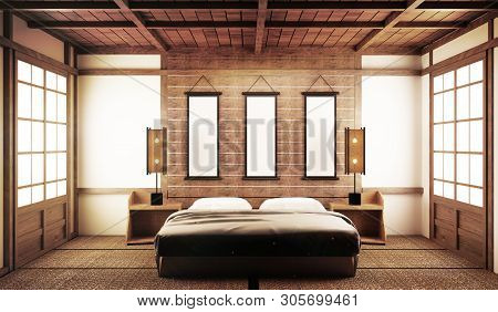 Interior Design,modern Living Room With Sofa On Tatami Mat And Traditional Japanese.3d Rendering
