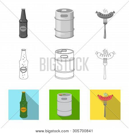 Vector Design Of Pub And Bar Logo. Set Of Pub And Interior Stock Symbol For Web.
