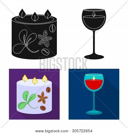 Vector Illustration Of Relaxation And Flame Sign. Set Of Relaxation And Wax Vector Icon For Stock.