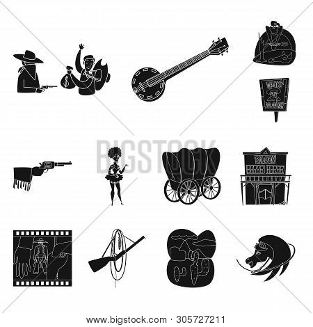 Vector Illustration Of Danger And Culture Icon. Collection Of Danger And West Vector Icon For Stock.