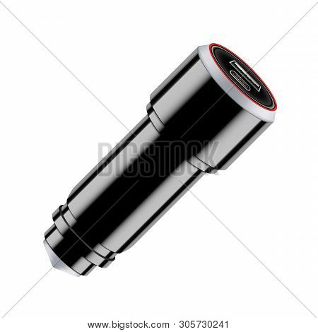 Creative Illustration Of Charger Car Usb Equipment Isolated On Background. Art Design Electronics De