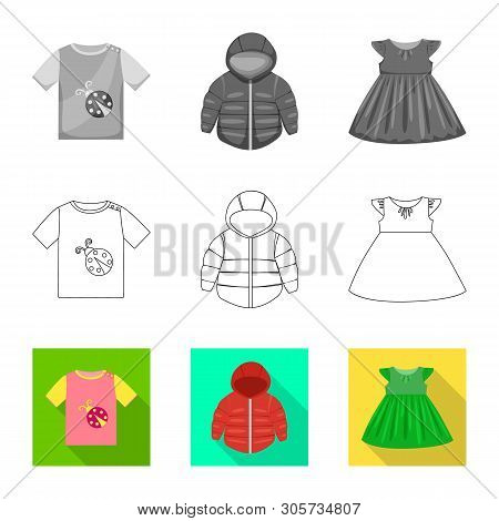 Vector Illustration Of Fashion And Garment Logo. Collection Of Fashion And Cotton Stock Vector Illus