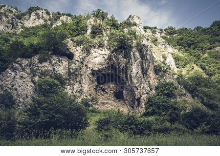 Rocky Massif In The Gorges Of The Platano River. The Gorges Are Located In Balvano In The Province O