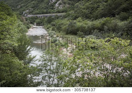 Top View Of The Platano River Canyon. The Gorges Of The Platano River Are Located In Balvano In The 