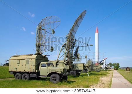 Soviet surface-to-air anti aircraft systems on the military exhibition