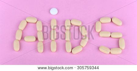 Hiv Therapy Efavirenz On Pink Background At Dry Sunny Summer Day