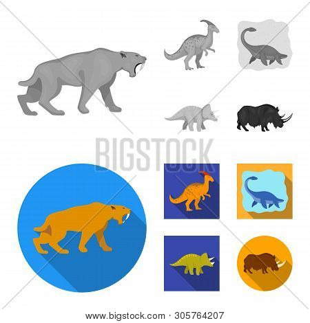 Isolated Object Of Animal And Character Symbol. Set Of Animal And Ancient  Vector Icon For Stock.