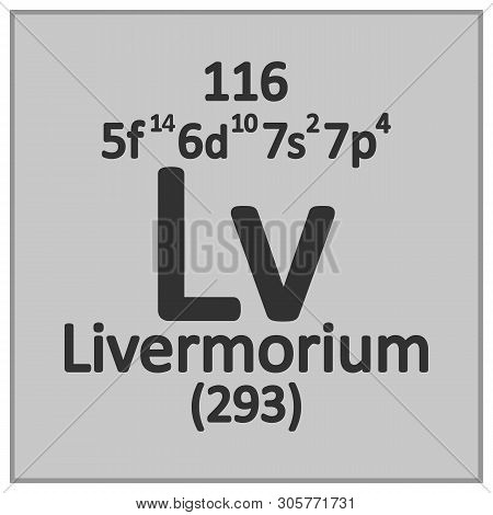 Periodic Table Element Livermorium Icon. Vector Illustration.