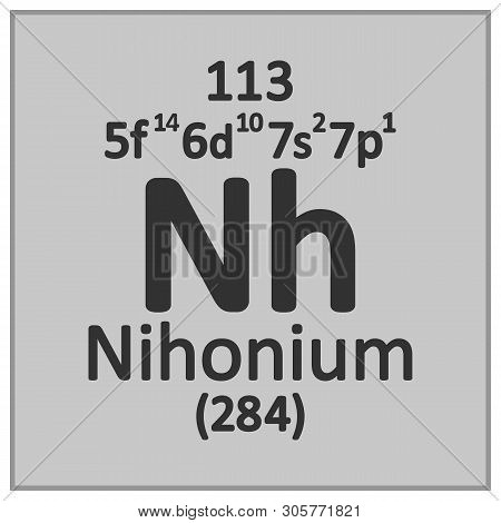 Periodic Table Element Nihonium Icon. Vector Illustration.