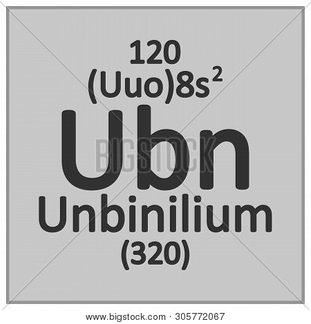 Periodic Table Element Unbinilium Icon. Vector Illustration.