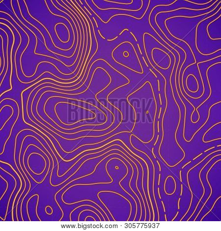 Creative Illustration Of Topographic Map. Art Design Contour Background. Abstract Concept Graphic El
