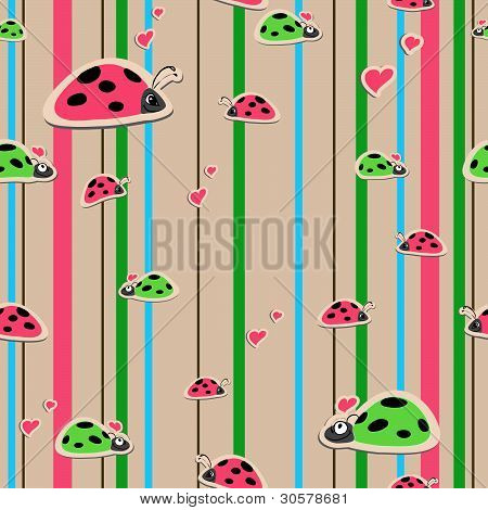 seamless wallpaper con coccinelle