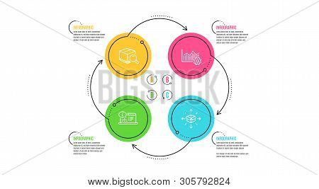 Operational Excellence, Search Package And Online Documentation Icons Simple Set. Infographic Timeli