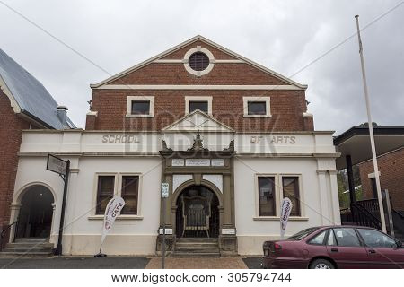 Tenterfield, Australia - April 12, 2019: The Main Hall Completed In 1903 In Federation Free Classica