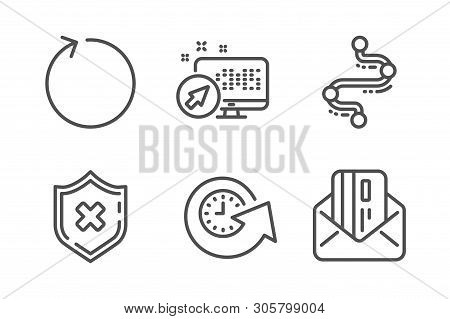 Reject Protection, Update Time And Timeline Icons Simple Set. Web System, Loop And Credit Card Signs