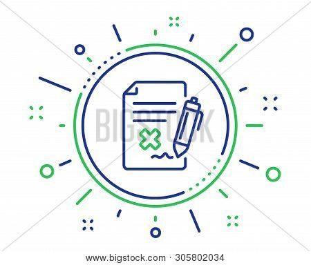 Reject File Line Icon. Decline Document Sign. Delete File. Quality Design Elements. Technology Rejec