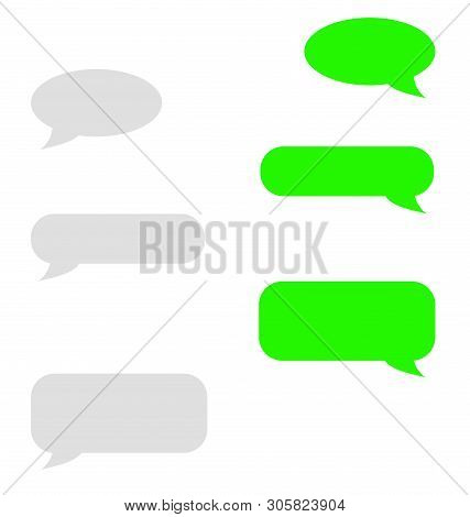 Vector Modern Sms Or Message Icons. Bubble Speech Set On White Background, Stock Vector Illustration