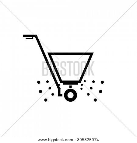 Fertilizer spreader outline icon. Clipart image isolated on white background