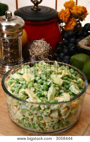 Ært salat med hindbær Vinaigrette