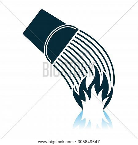 Fire Bucket Icon. Shadow Reflection Design. Vector Illustration.